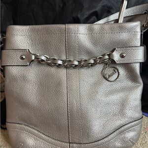 Coach Shimmering Silver Crossbody Bag